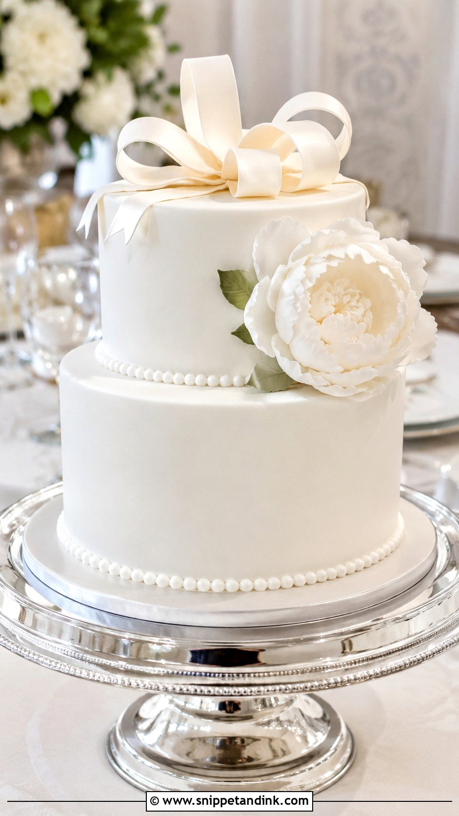 Small Two Tier Wedding Cake With Smooth Fondant - Snippet and Ink - 20 Simple Small Two Tier Wedding Cake Ideas