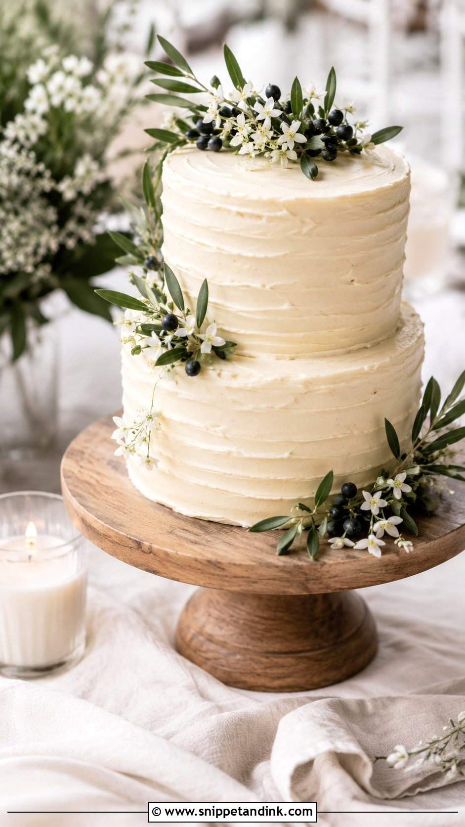 Small Two Tier Wedding Cake With Textured Buttercream - Snippet and Ink - 20 Simple Small Two Tier Wedding Cake Ideas