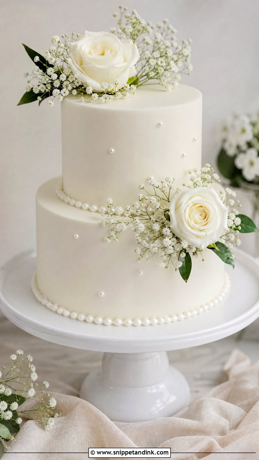 Small Two Tier White Wedding Cake - Snippet and Ink - 20 Small Two Tier Cake Ideas for Wedding