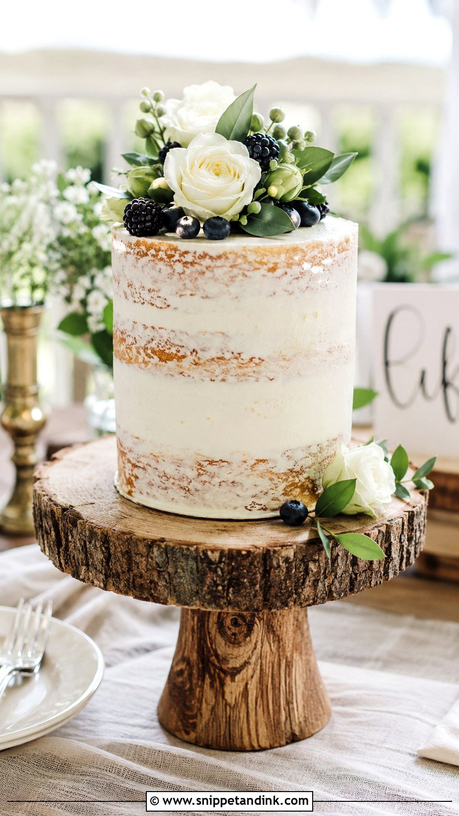 Small Wedding Cake On Wooden Stand - Snippet and Ink - 30 Small Wedding Cake Display