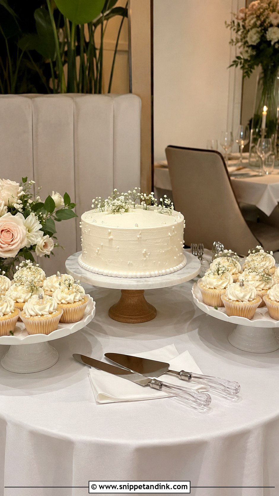 Small Wedding Cake Table With Cupcakes - Snippet and Ink - 20 Wedding Cake Table Ideas with Cupcakes
