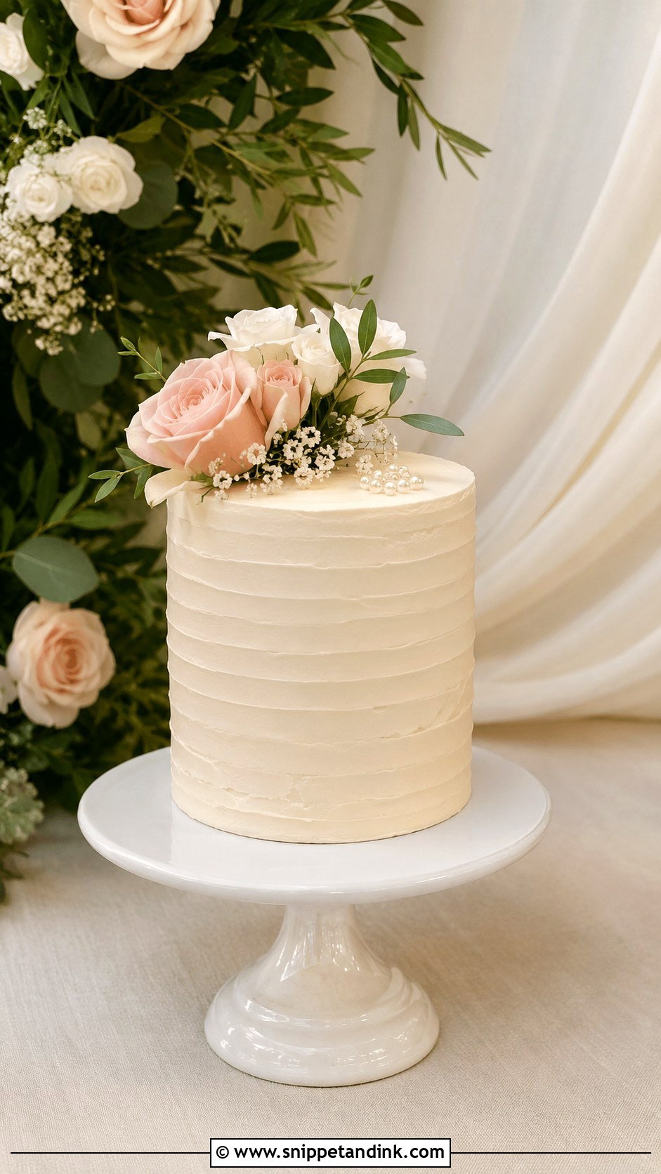 Small Wedding Cake With Backdrop - Snippet and Ink - 30 Small Wedding Cake Display