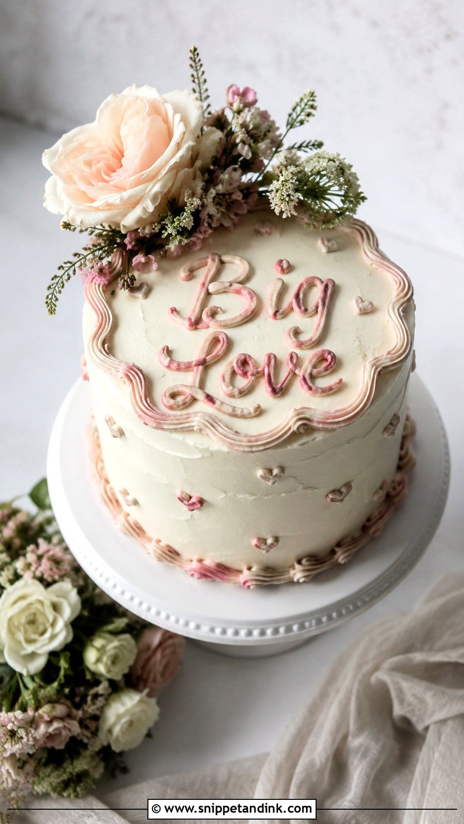 Small Wedding Cake With Big Love - Snippet and Ink - 25 Wedding Cake Wording Ideas
