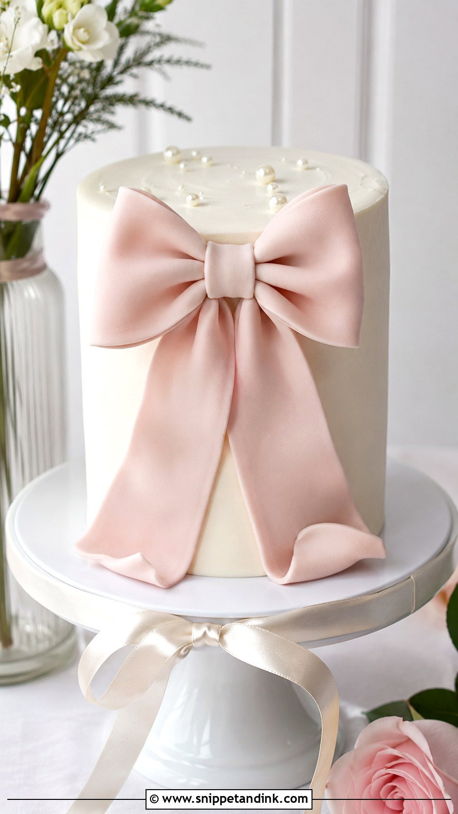 Small Wedding Cake With Bow - Snippet and Ink - 30 Small Wedding Cake Display