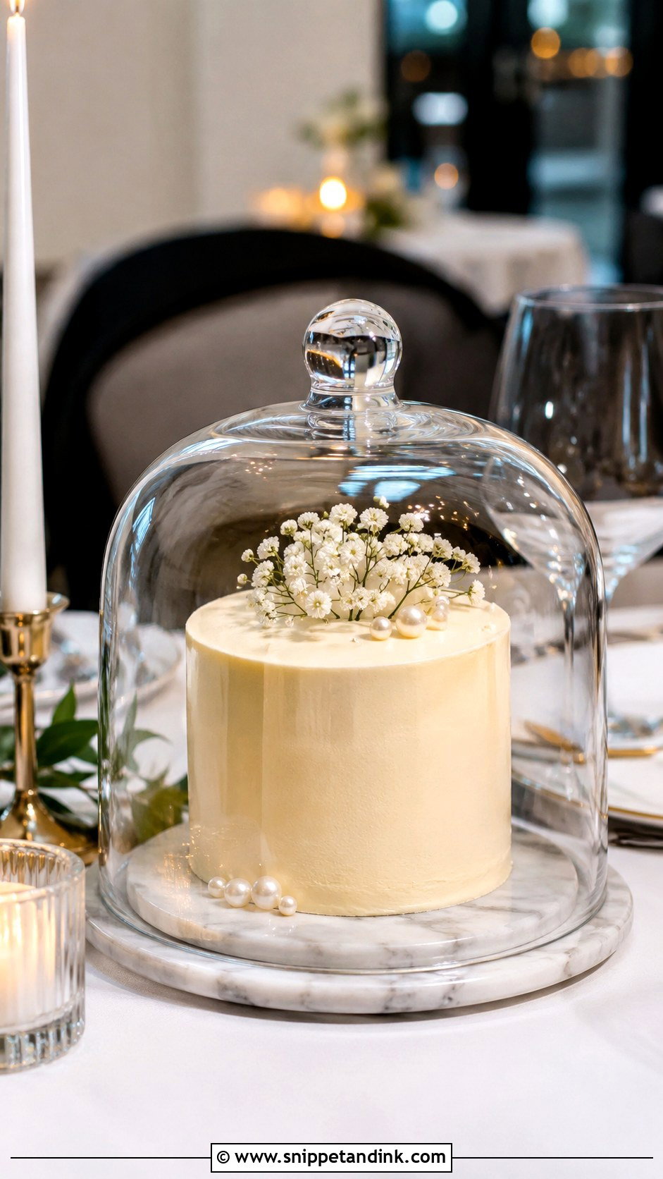 Small Wedding Cake With Cake Dome - Snippet and Ink - 30 Small Wedding Cake Display