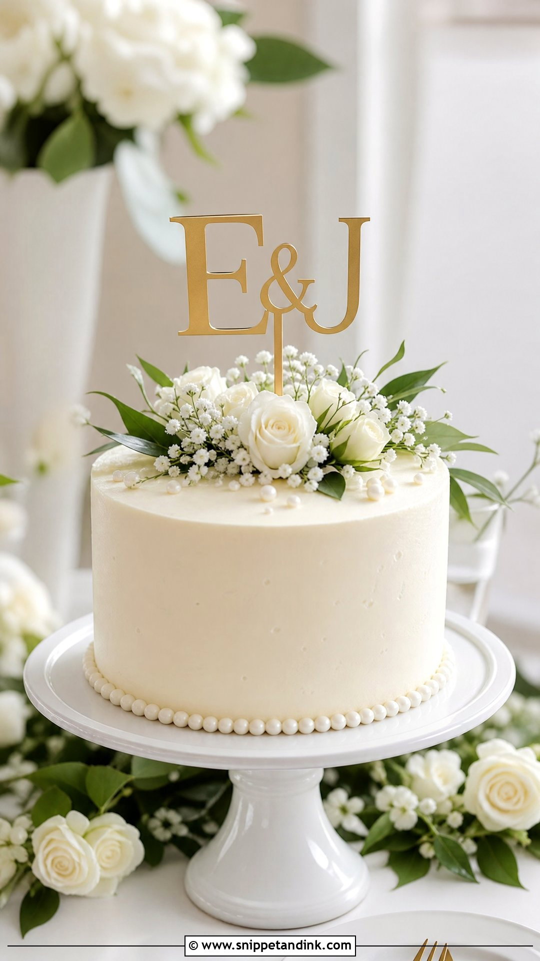 Small Wedding Cake With Cake Topper - Snippet and Ink - 20 Simple Small One Tier Wedding Cake Ideas