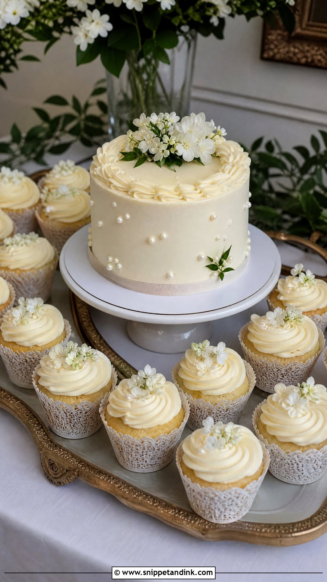 Small Wedding Cake With Cupcakes - Snippet and Ink - 20 Wedding Cake with Cupcakes