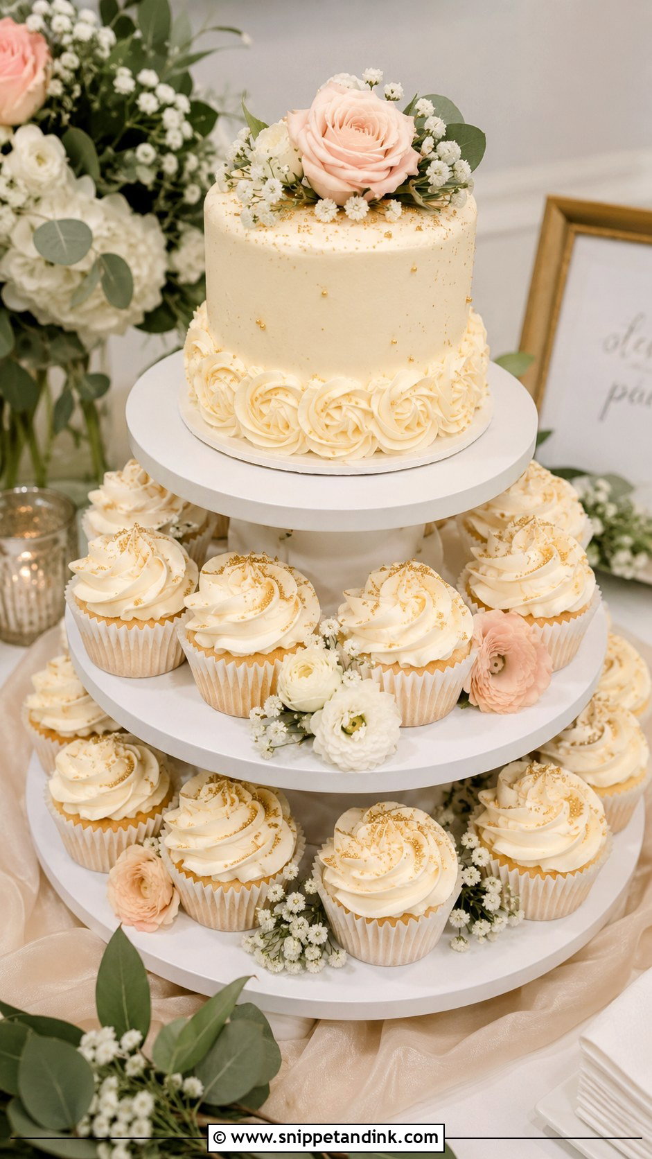 Small Wedding Cake With Cupcakes - Snippet and Ink - 25 Wedding Cake with Small Cakes