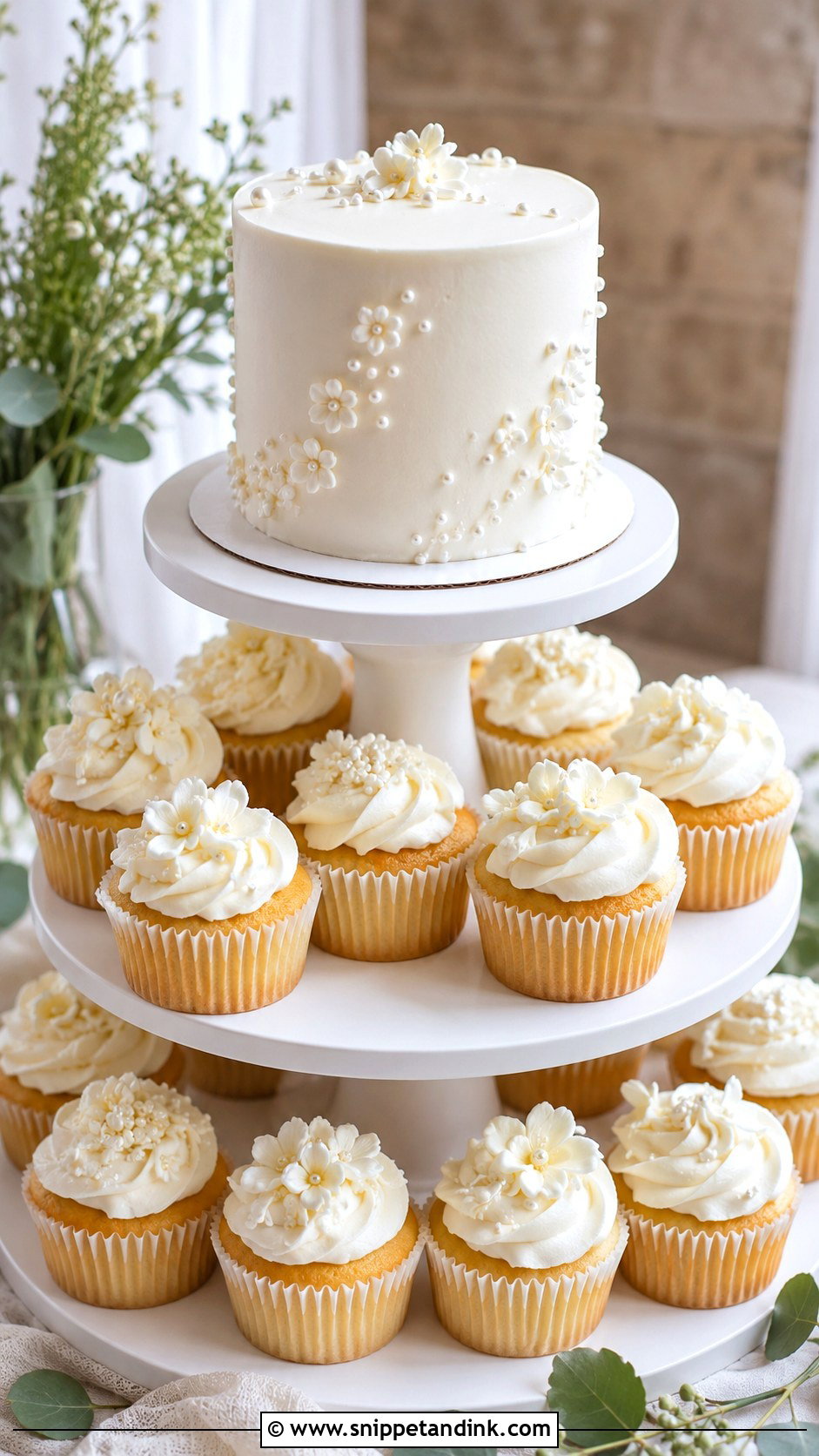 Small Wedding Cake With Cupcakes - Snippet and Ink - 30 Small Wedding Cake Display