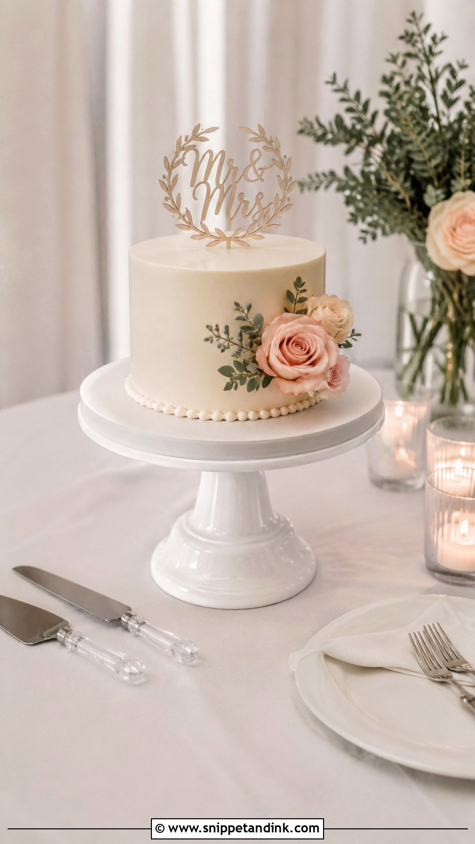 Small Wedding Cake With Cutting Cake - Snippet and Ink - 30 Small Wedding Cake Display