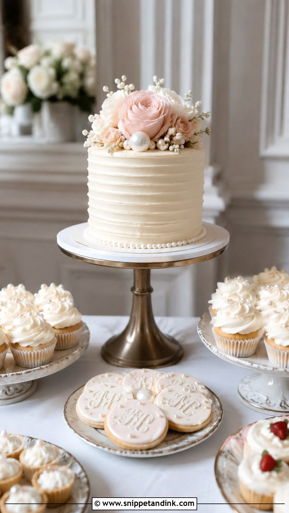 Small Wedding Cake With Dessert Table - Snippet and Ink - 30 Small Wedding Cake Display