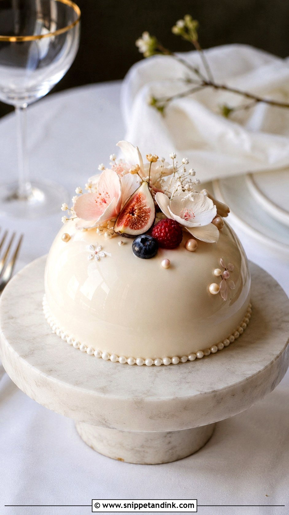 Small Wedding Cake With Dome Shape - Snippet and Ink - 30 Small Wedding Cake Display