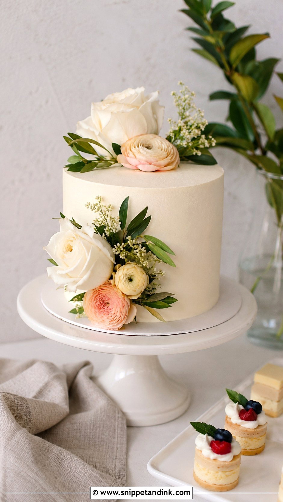 Small Wedding Cake With Flowers - Snippet and Ink - 20 Simple Flower Cake Ideas for Wedding