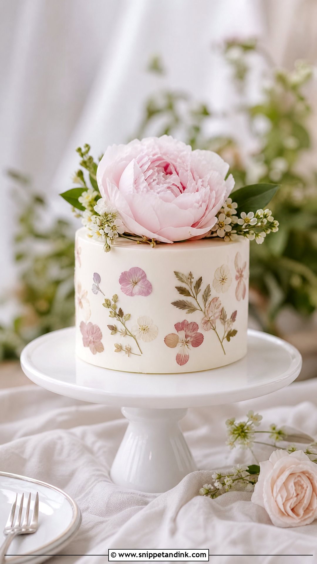 Small Wedding Cake With Flowers - Snippet and Ink - 35 Cakes with Flowers for Wedding