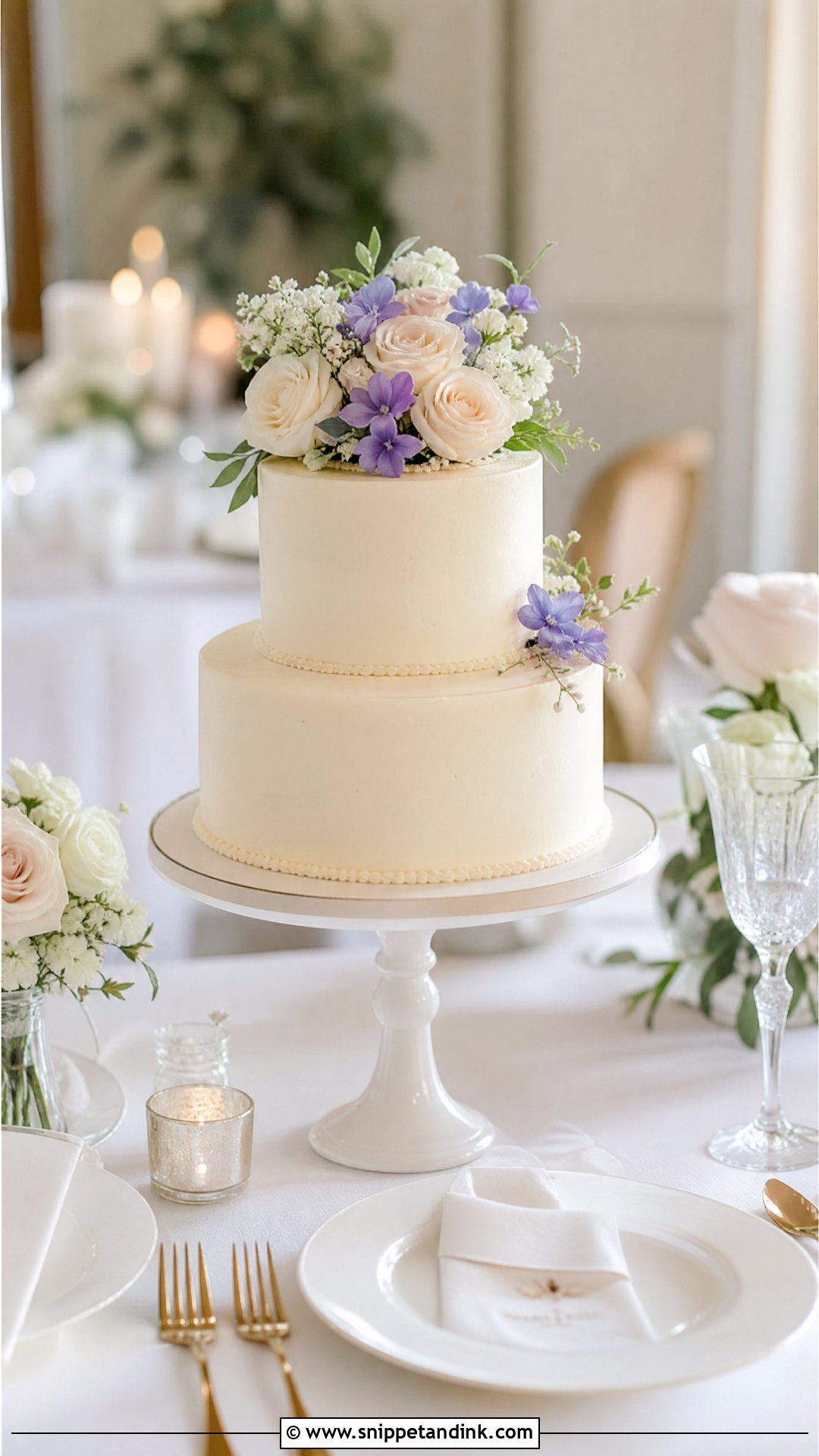 Small Wedding Cake With Fresh Flowers - Snippet and Ink - 25 Cake Ideas with Fresh Flowers for Wedding