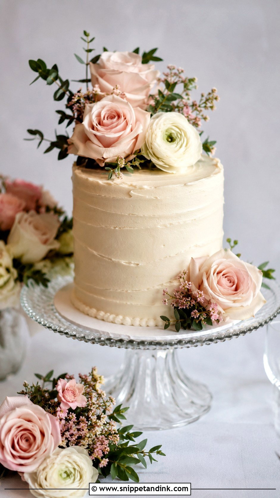 Small Wedding Cake With Fresh Flowers - Snippet and Ink - 30 Small Wedding Cake Display