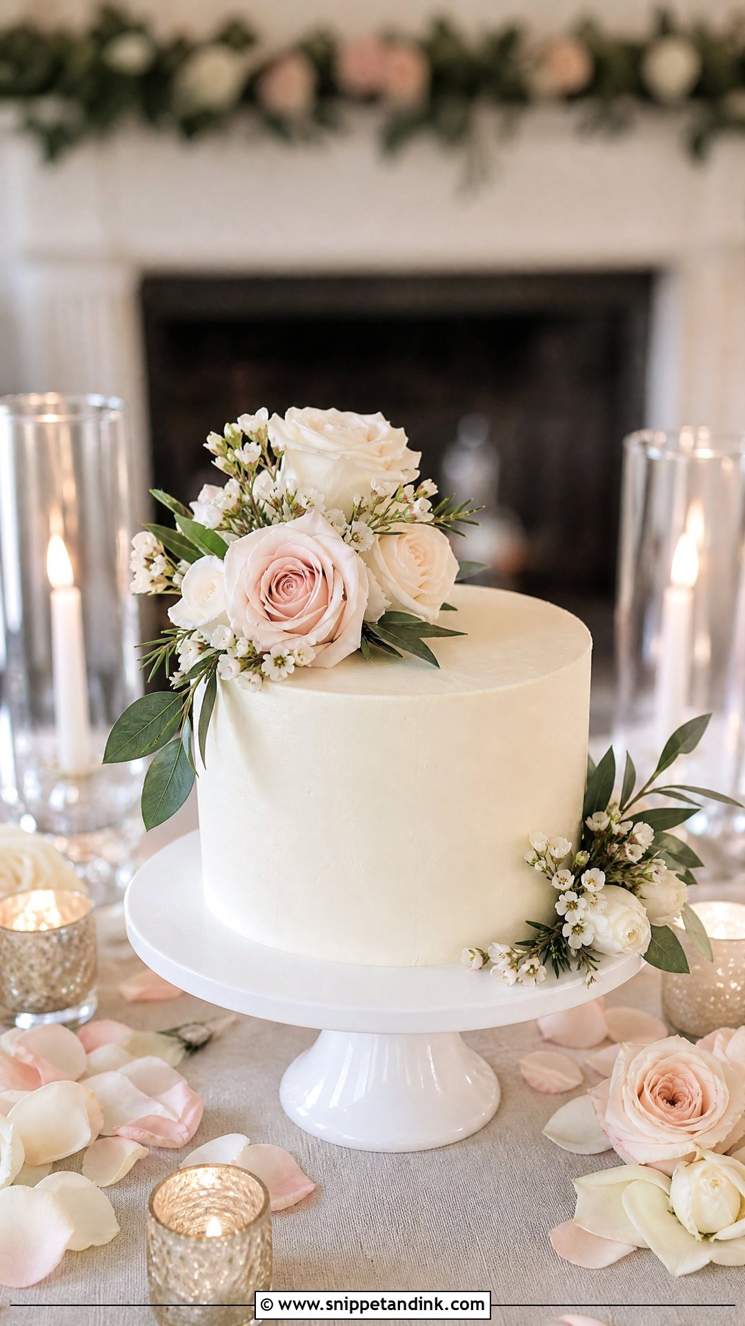 Small Wedding Cake With Fresh Flowers - Snippet and Ink - 30 Small Wedding Cakes