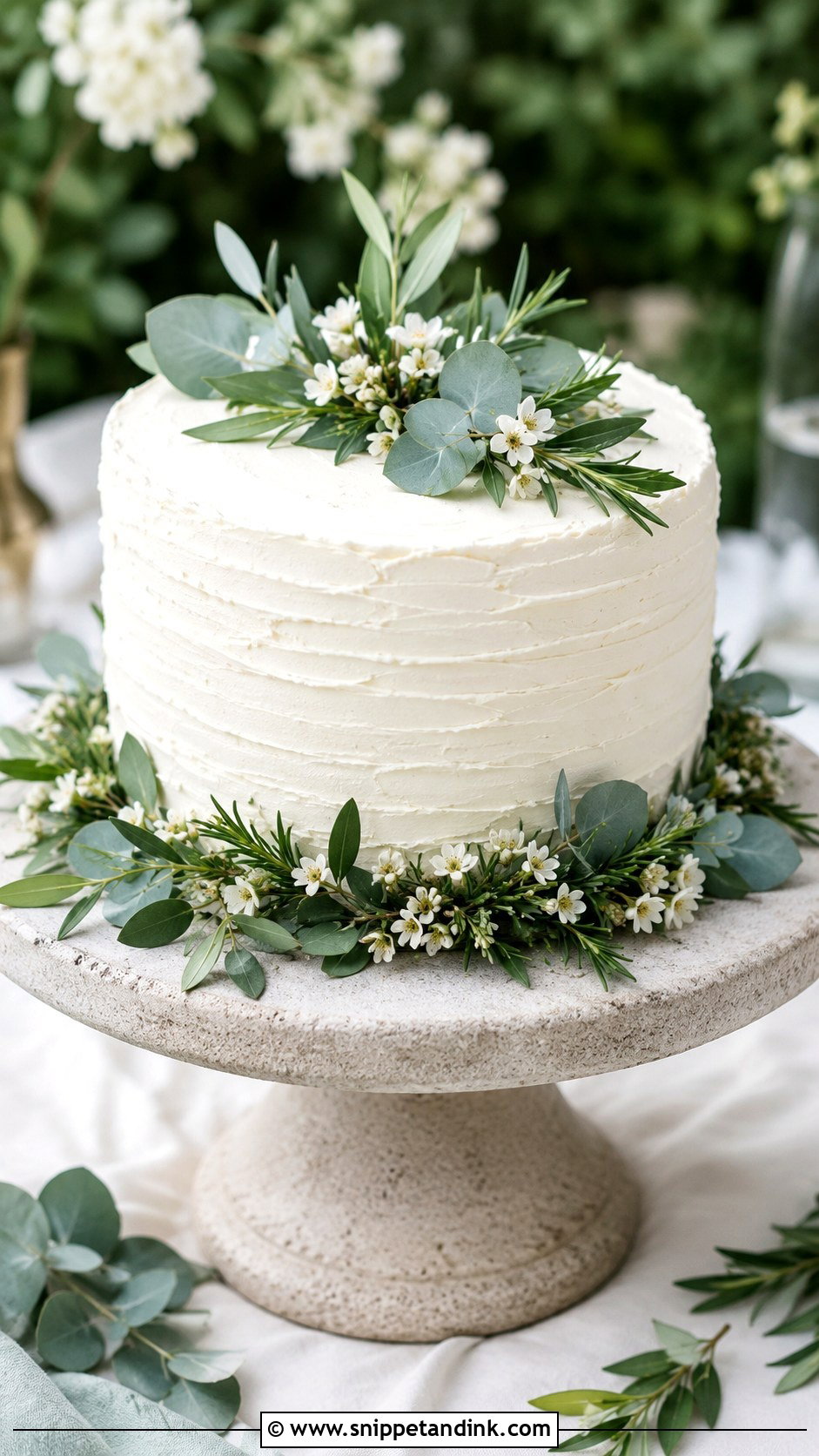 Small Wedding Cake With Greenery - Snippet and Ink - 25 Simple Wedding Cake Decoration Ideas