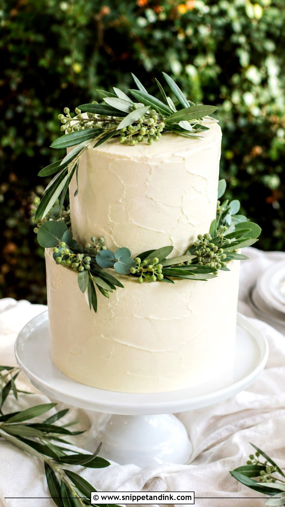 Small Wedding Cake With Greenery - Snippet and Ink - 20 Simple Beautiful Wedding Cakes