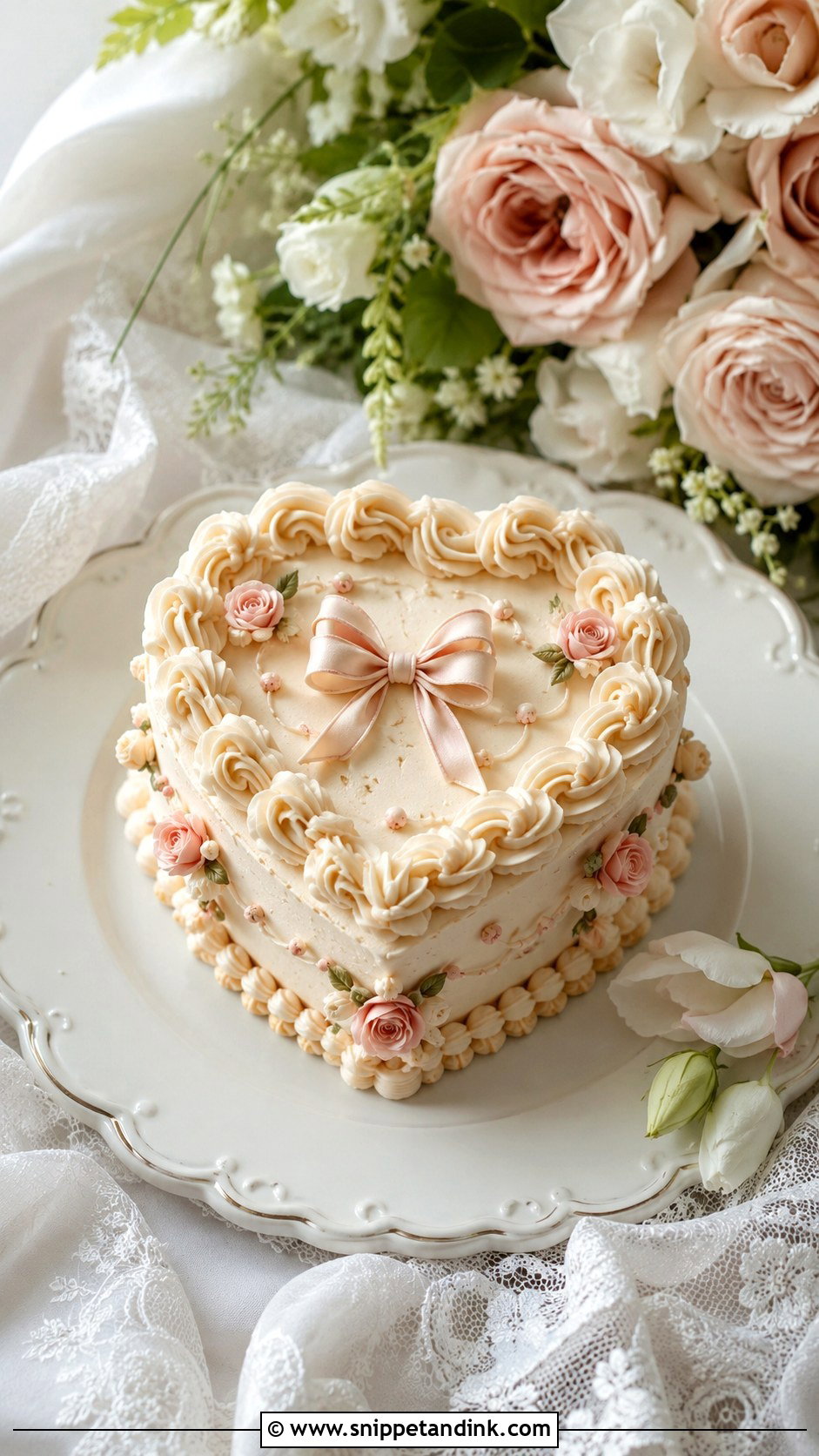 Small Wedding Cake With Heart Shape - Snippet and Ink - 30 Small Wedding Cake Display