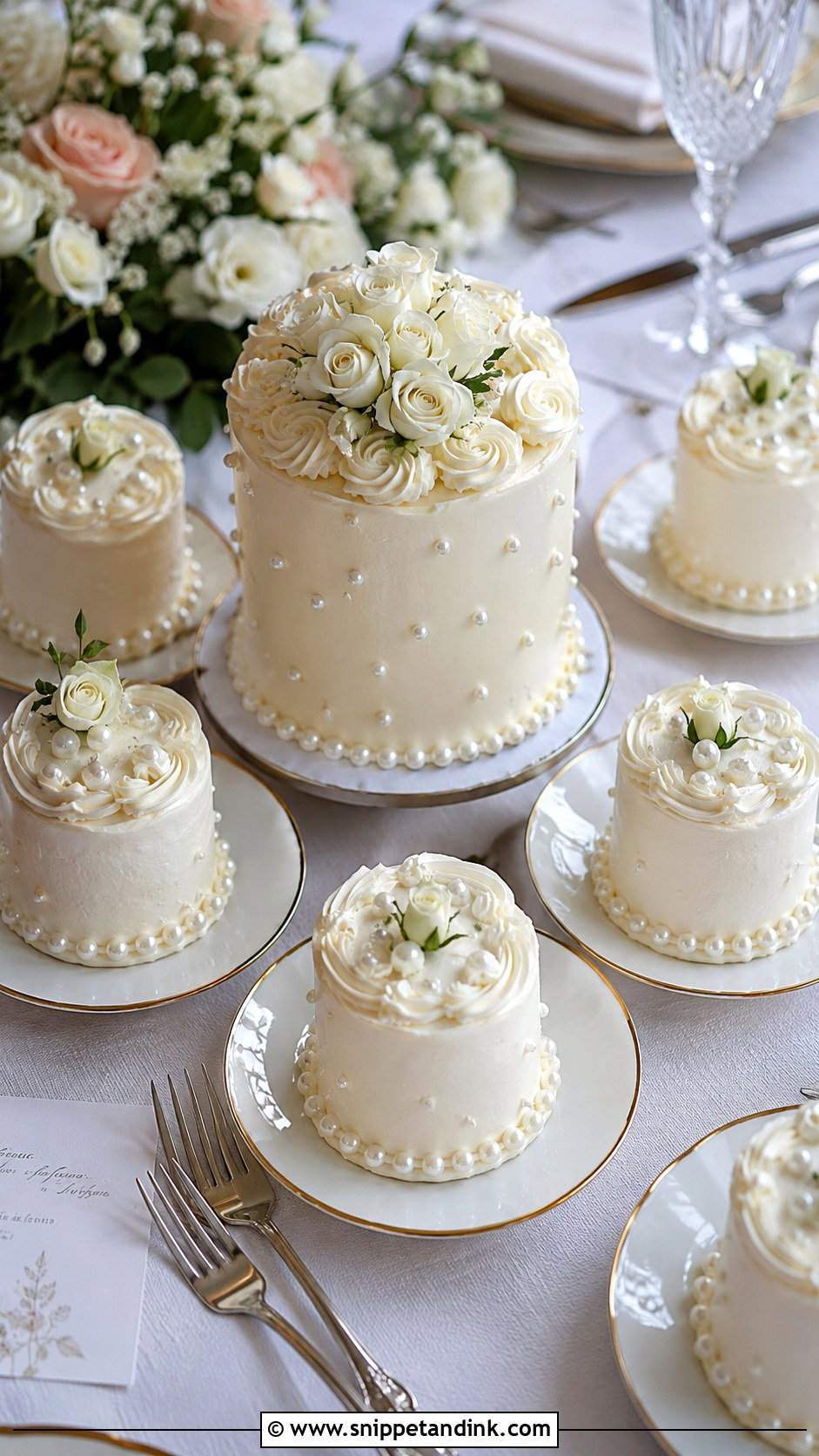 Small Wedding Cake With Individual Cakes - Snippet and Ink - 25 Wedding Cake with Small Cakes