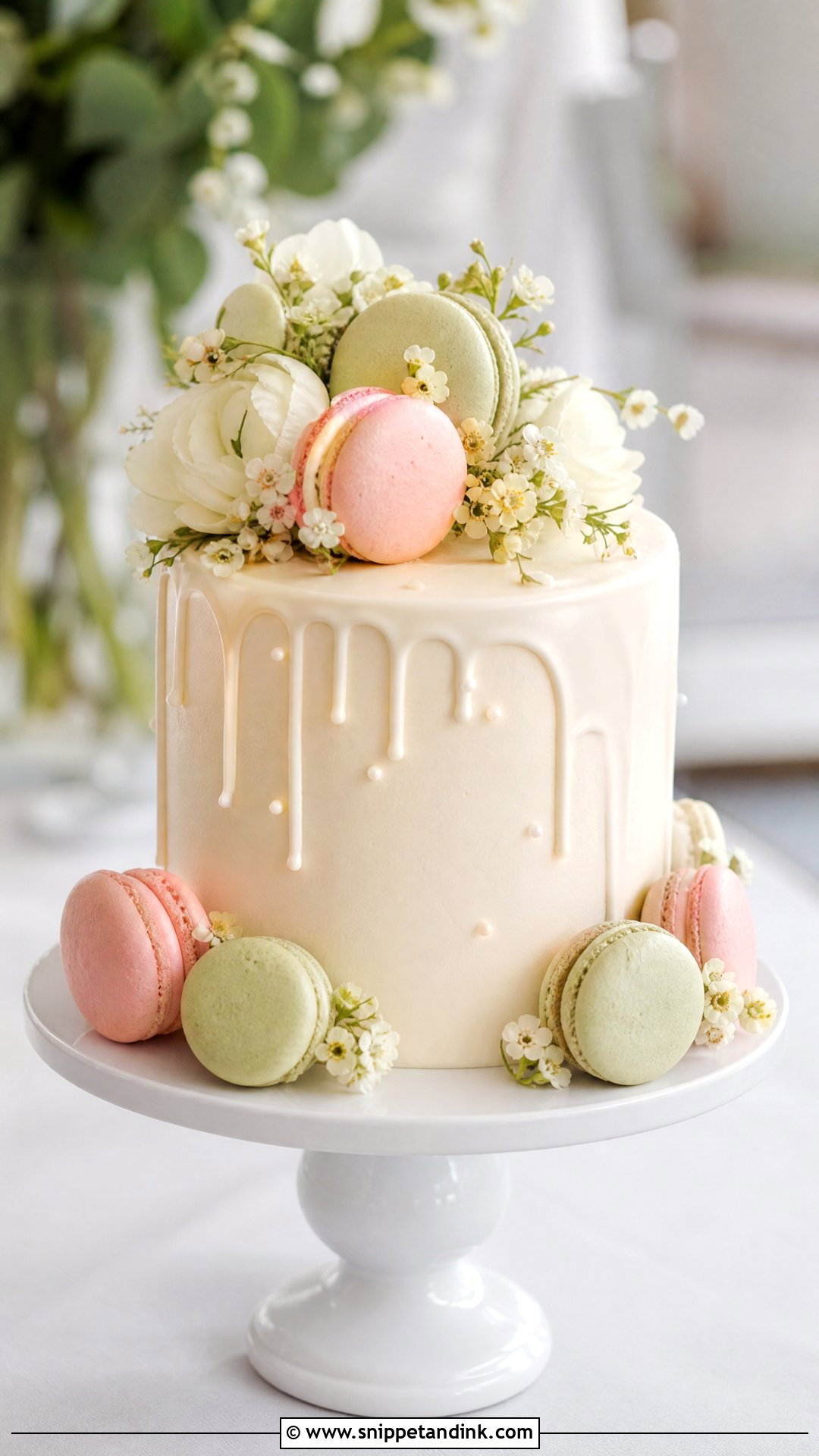 Small Wedding Cake With Macarons - Snippet and Ink - 30 Small Wedding Cakes