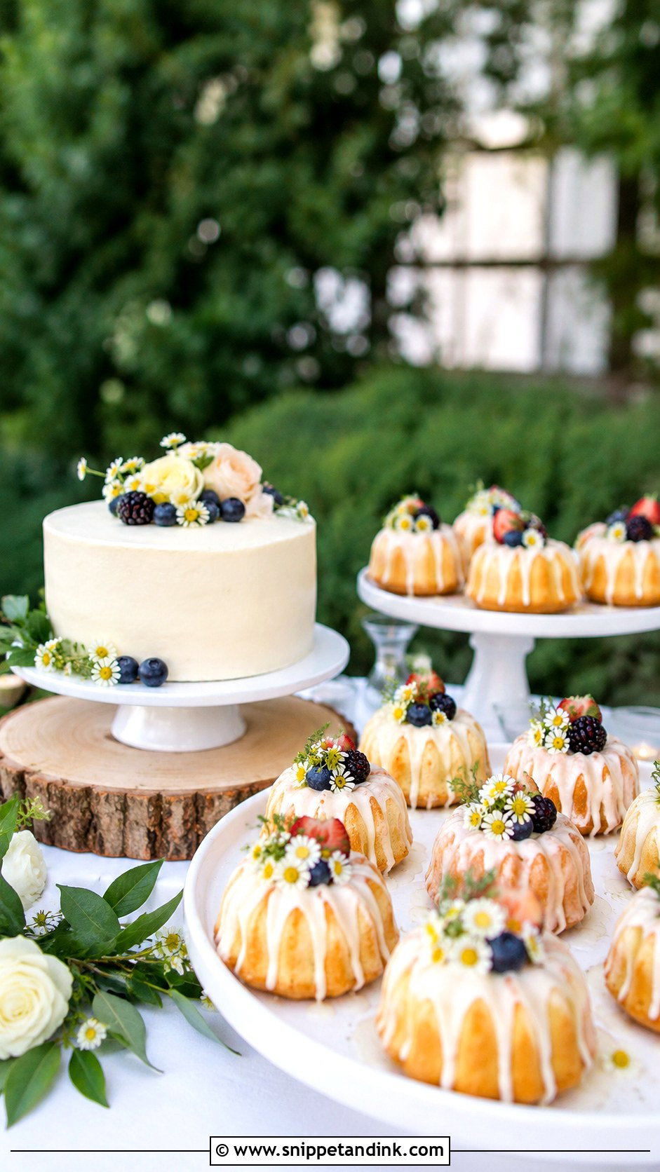 Small Wedding Cake With Mini Bundt Cakes - Snippet and Ink - 25 Wedding Cake with Small Cakes