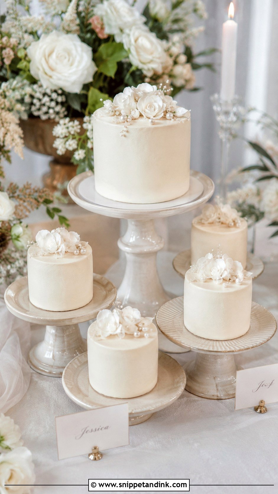 Small Wedding Cake With Mini Cakes - Snippet and Ink - 30 Small Wedding Cake Display