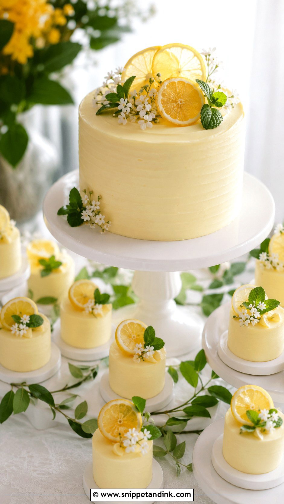 Small Wedding Cake With Mini Lemon Cakes - Snippet and Ink - 25 Wedding Cake with Small Cakes