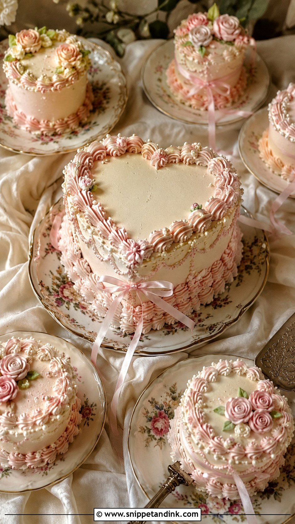 Small Wedding Cake With Mini Vintage Cakes - Snippet and Ink - 25 Wedding Cake with Small Cakes