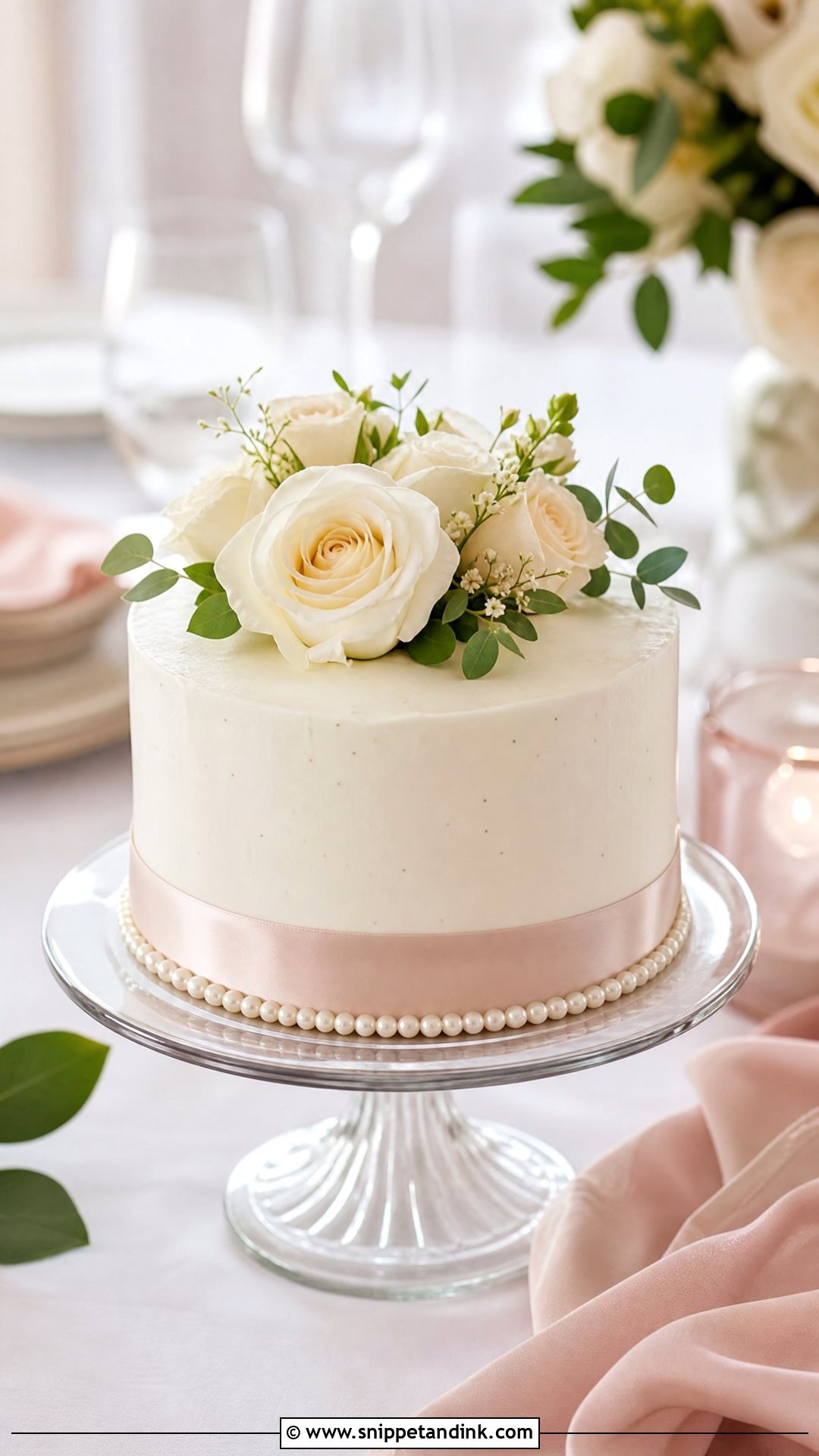 Small Wedding Cake With Ribbon - Snippet and Ink - 30 Small Wedding Cakes