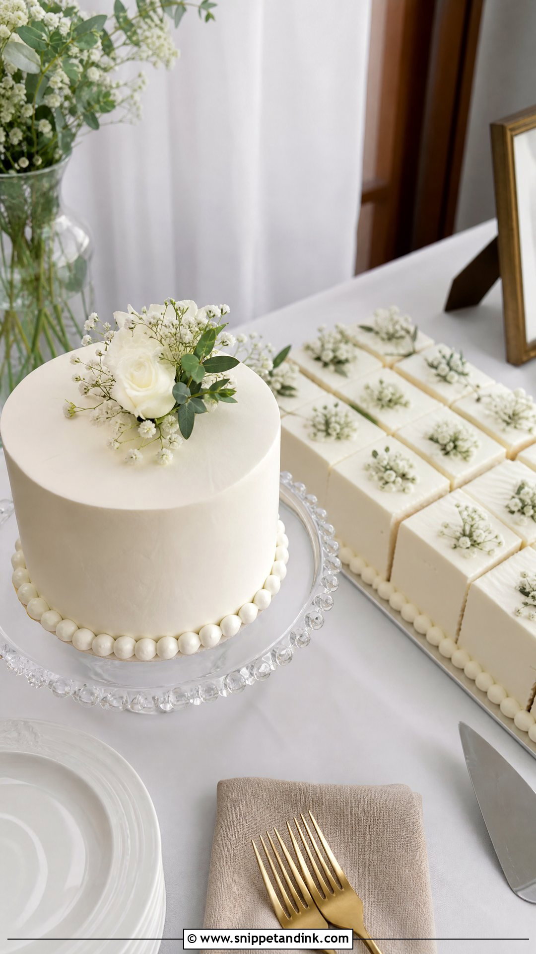 Small Wedding Cake With Sheet Cake - Snippet and Ink - 30 Small Wedding Cakes