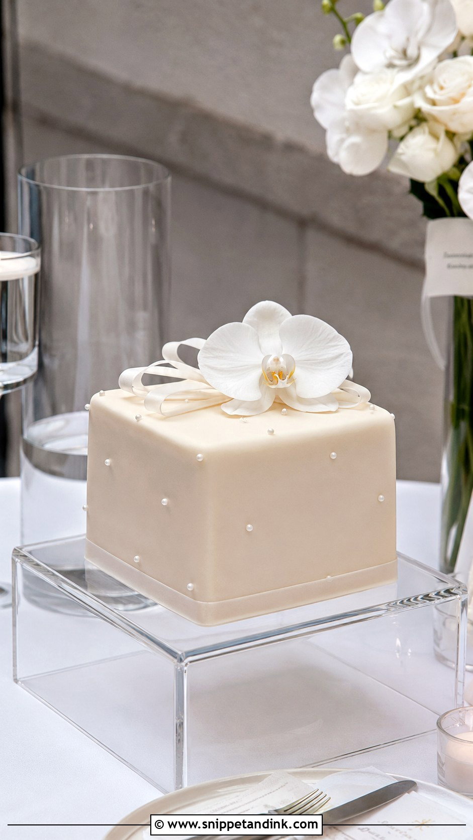 Small Wedding Cake With Square Shape - Snippet and Ink - 30 Small Wedding Cake Display