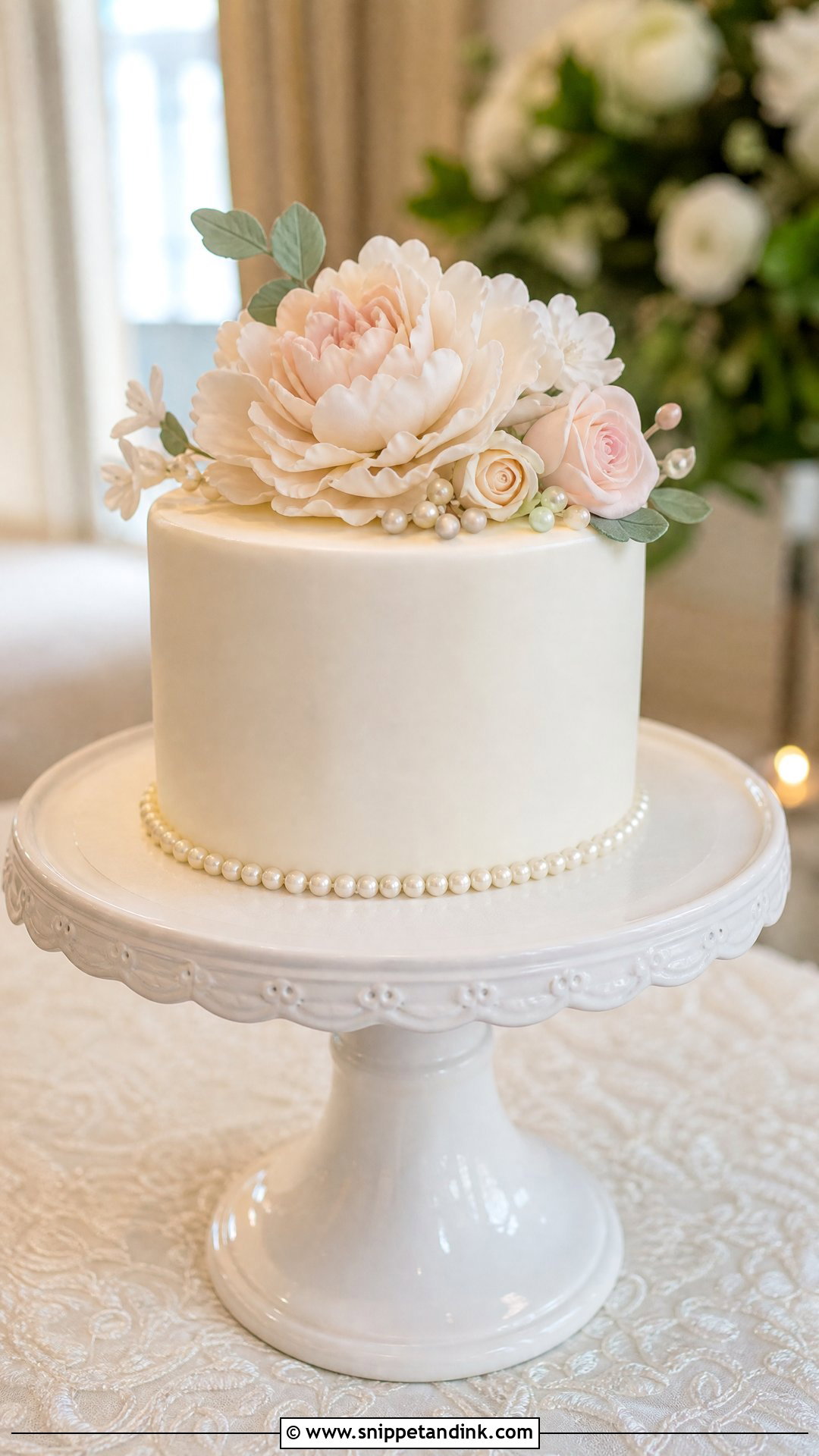 Small Wedding Cake With Sugar Flowers - Snippet and Ink - 30 Small Wedding Cakes