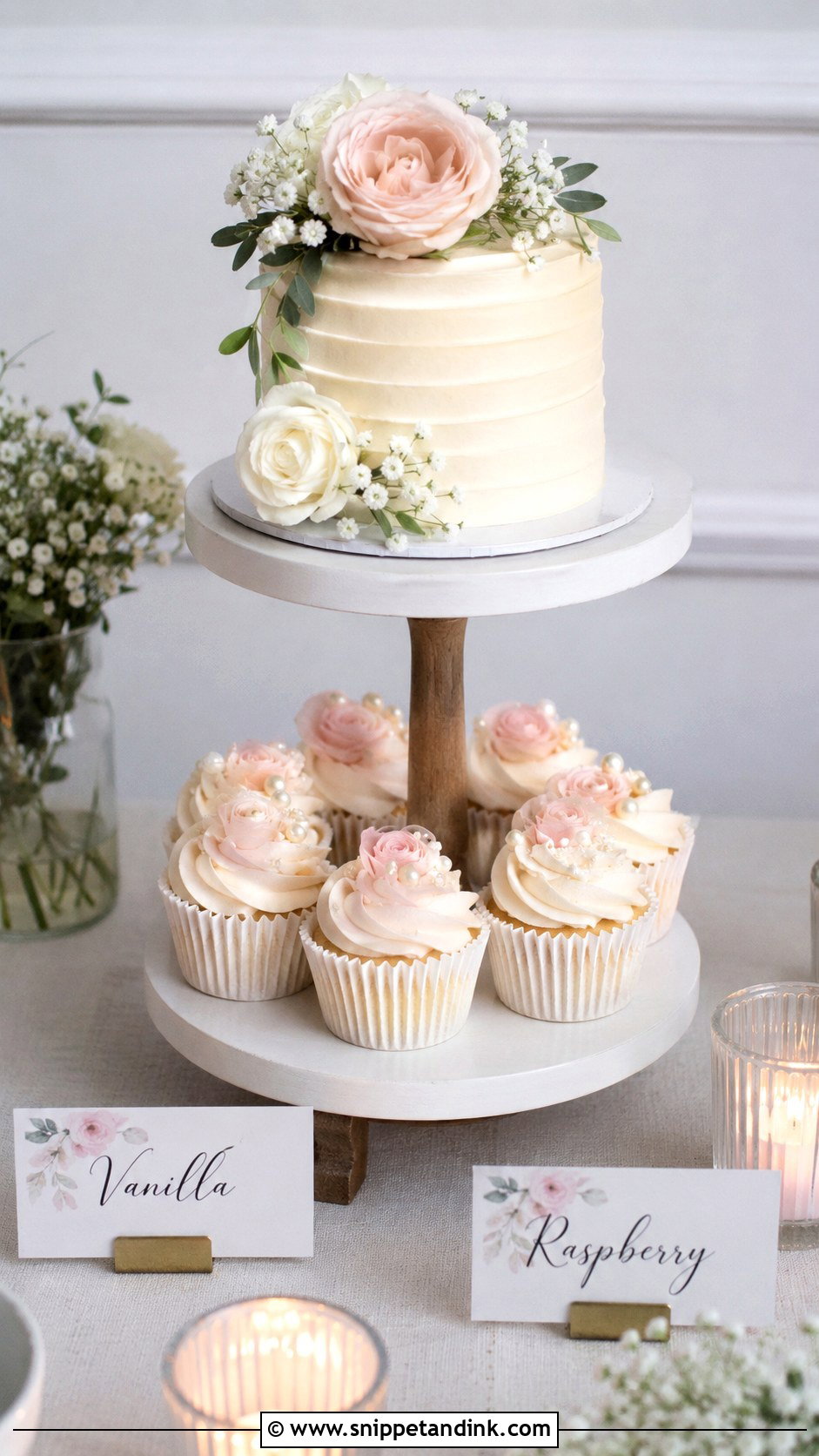 Small Wedding Cupcake Display - Snippet and Ink - 20 Wedding Cake Cupcakes Display Ideas