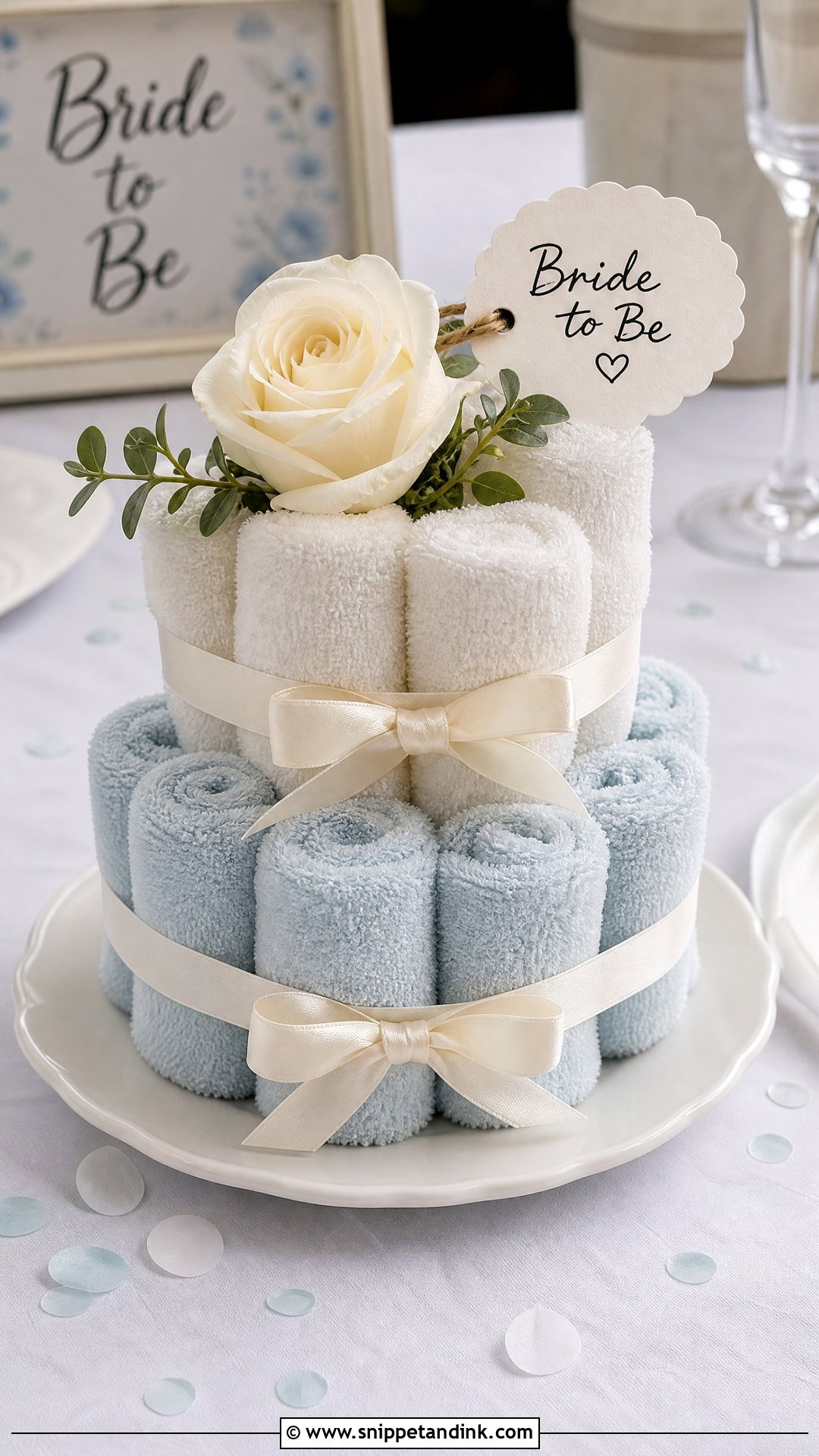 Small Wedding Towel Cake - Snippet and Ink - 20 Wedding Towel Cakes
