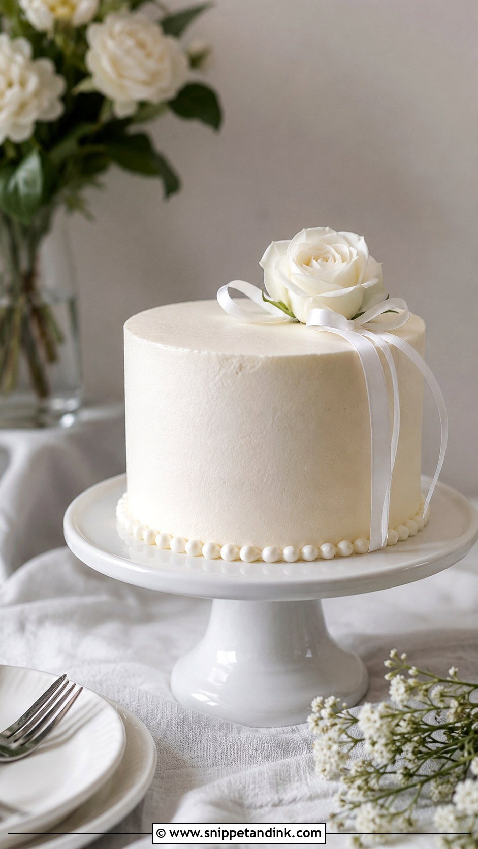 Small White Wedding Cake - Snippet and Ink - 20 Plain White Wedding Cake Ideas