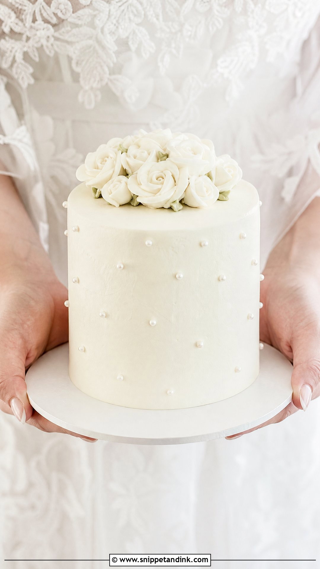 Small White Wedding Cake - Snippet and Ink - 20 Person Holding Cake Ideas for Wedding