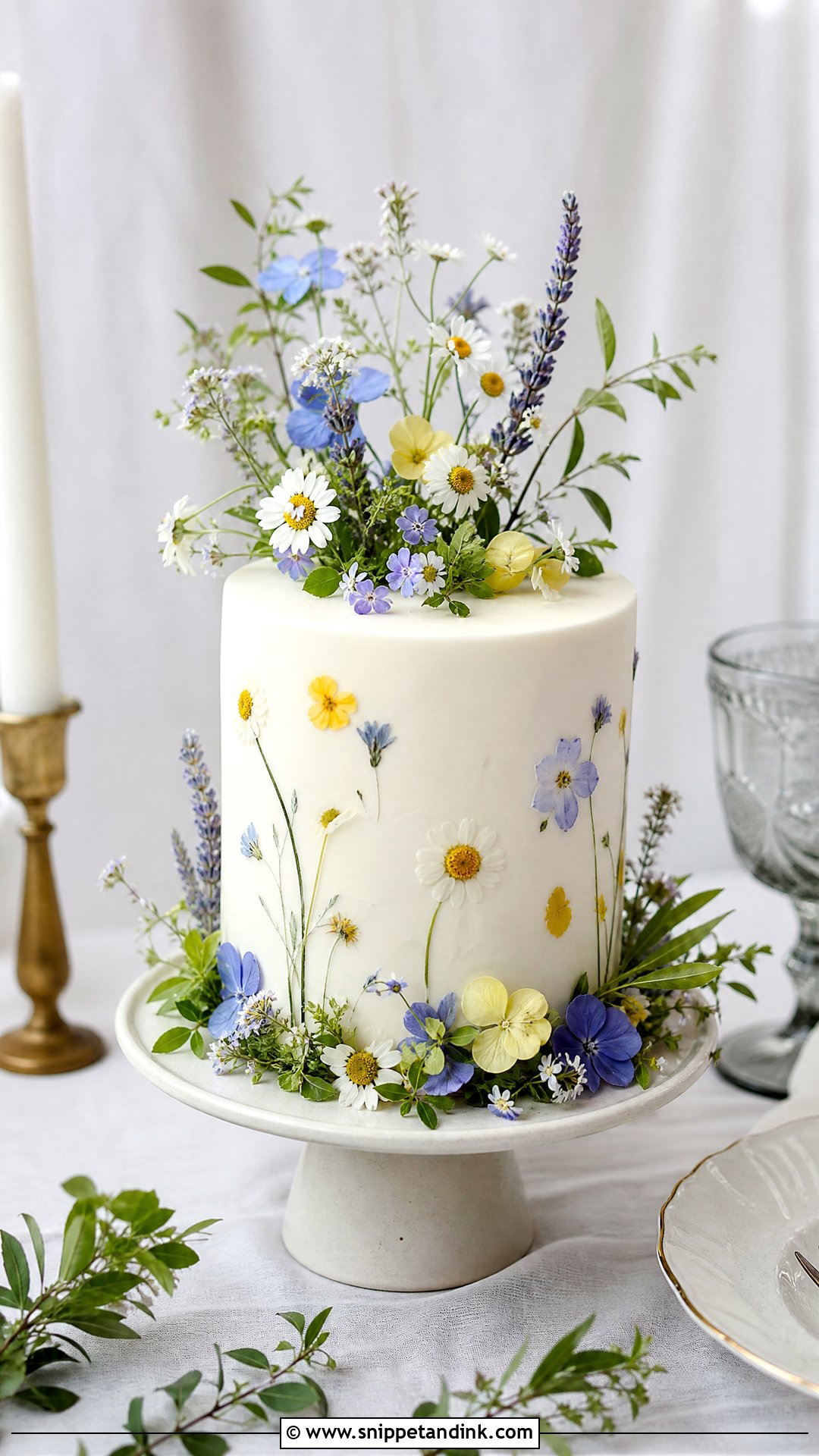 Small Wildflower Wedding Cake - Snippet and Ink - 20 Wildflower Cakes for Wedding