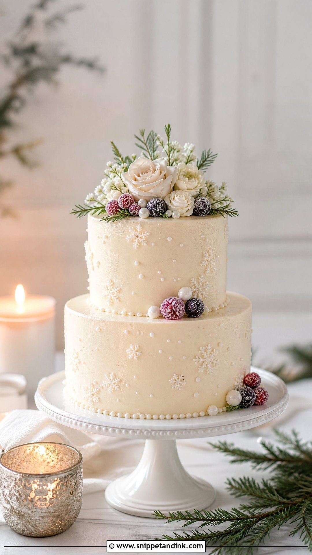 Small Winter Wedding Cake - Snippet and Ink - 20 Winter Wedding Cake Ideas