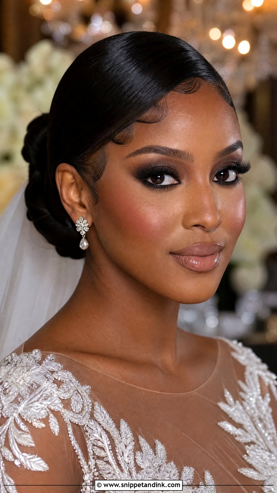 Smokey Eye Black Bridal Makeup - Snippet and Ink - 30 Black Bridal Makeup Ideas