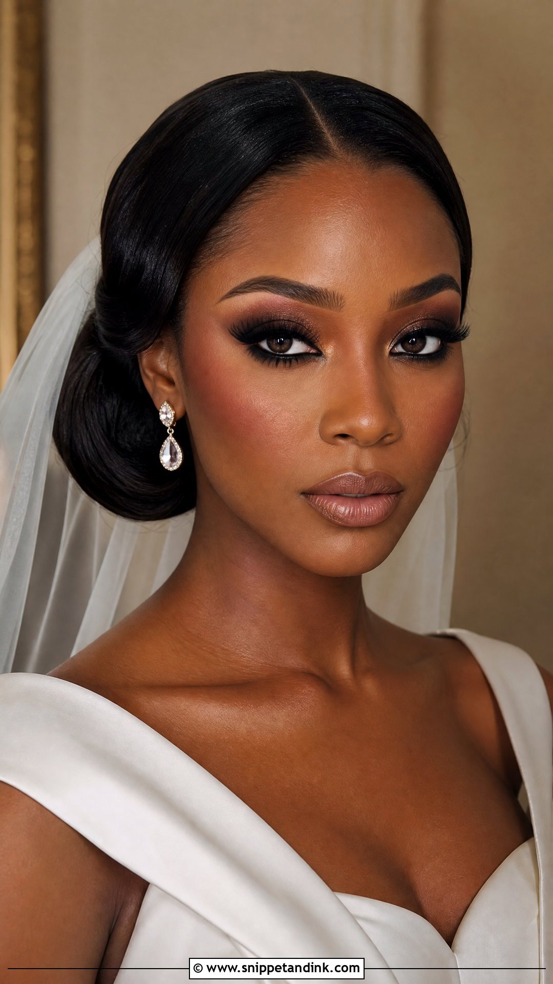 Smokey Eye Black Bridal Makeup - Snippet and Ink - 20 Black Bridal Makeup Wedding Day Ideas