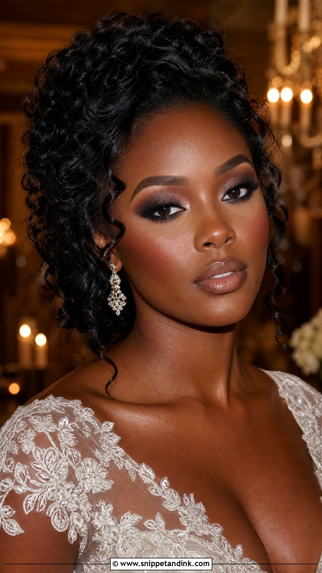 Smokey Eye Black Bride Makeup - Snippet and Ink - 20 Black Wedding Makeup Ideas