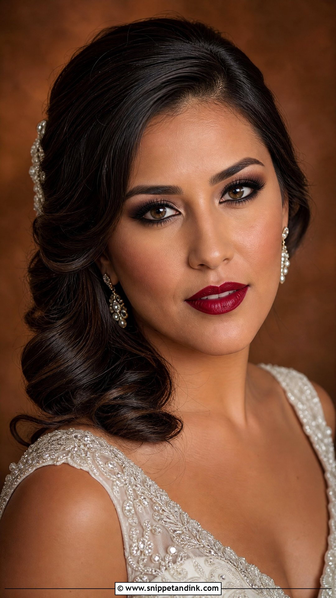 Smokey Eye Bridal Makeup With Red Lips - Snippet and Ink - 25 Bridal Makeup with Red Lips