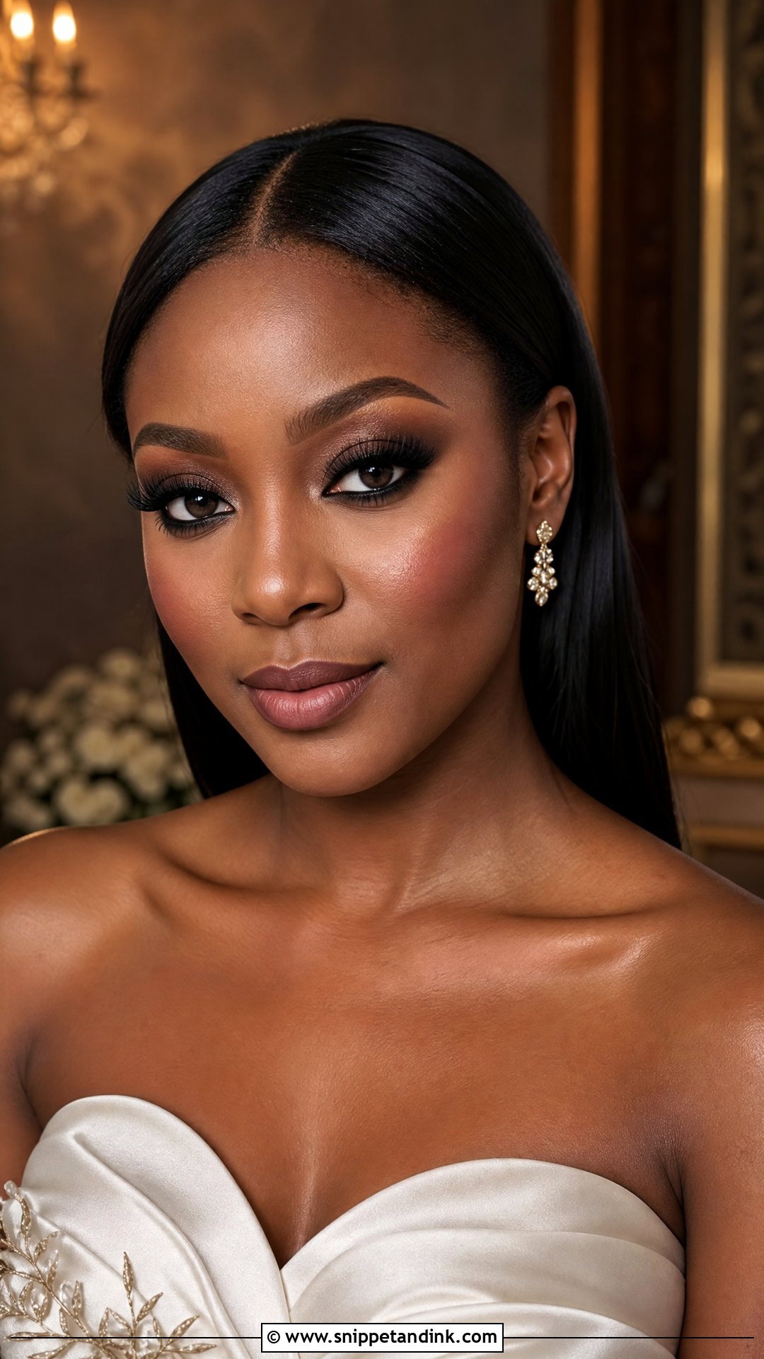 Smokey Eye Bridal Makeup for Black Women - Snippet and Ink - 20 Bridal Makeup for Black Women