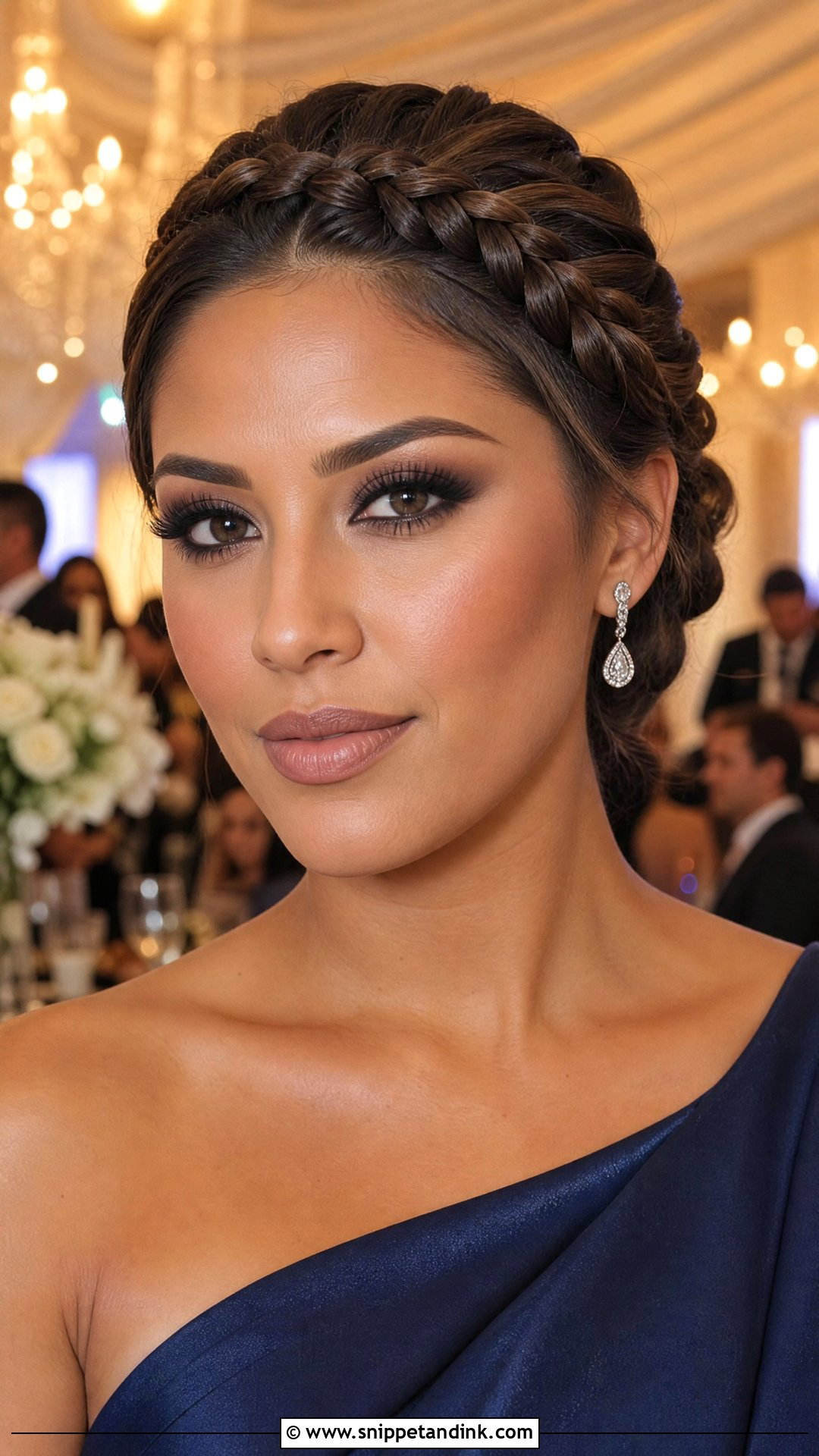 Smokey Eye Makeup With Dutch Braid - Snippet and Ink - 20 Braid Makeup Wedding Ideas