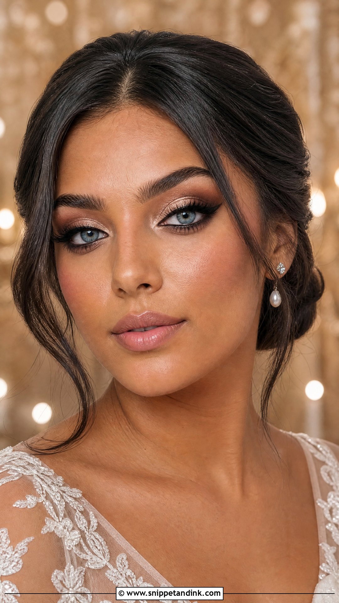 Smokey Wing Wedding Makeup For Blue Eyes - Snippet and Ink - 25 Full Glam Wedding Makeup for Blue Eyes