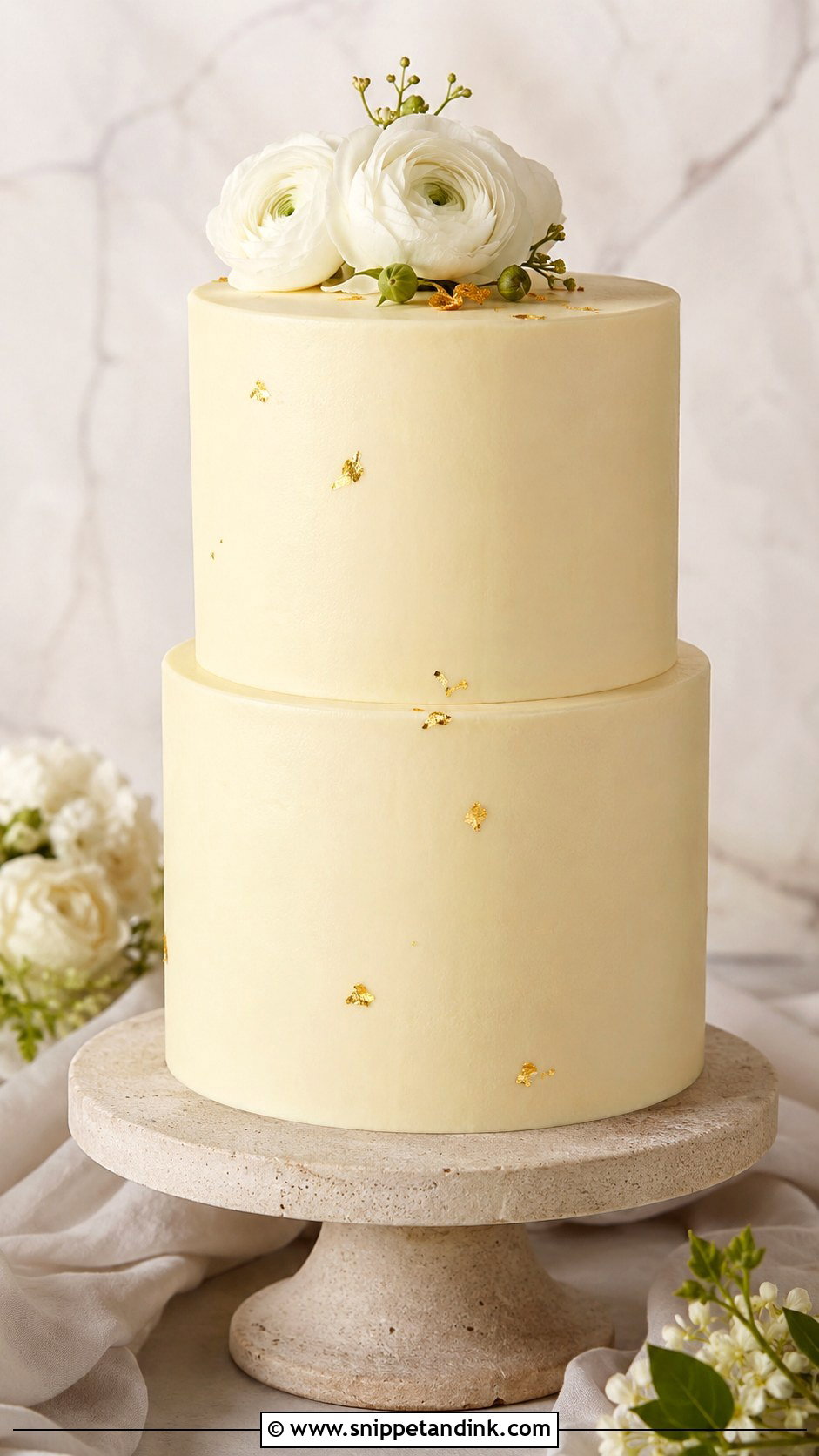 Smooth Buttercream Wedding Cake - Snippet and Ink - 20 Smooth Wedding Cake Ideas