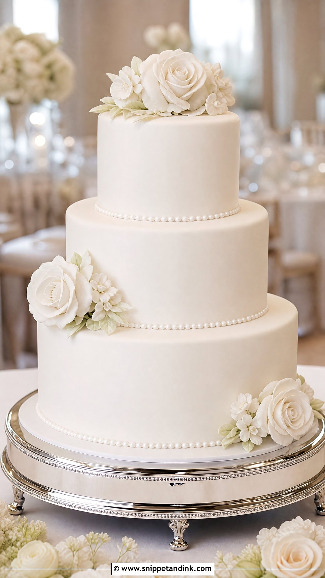 Smooth Fondant Wedding Cake - Snippet and Ink - 20 Simple Elegant Wedding Cake Ideas