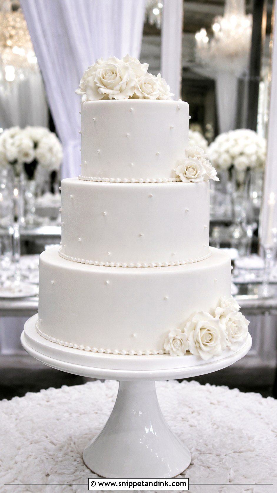 Smooth Fondant Wedding Cake - Snippet and Ink - 20 Smooth Wedding Cake Ideas